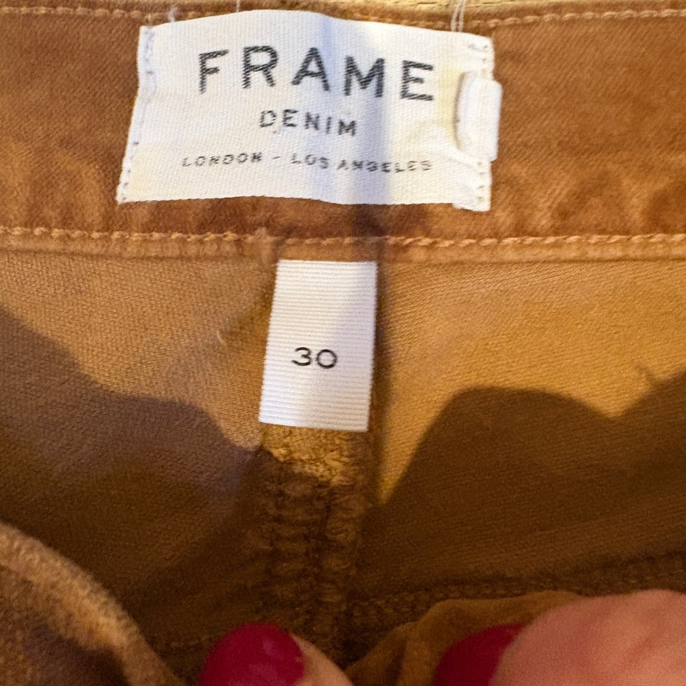 Frame Le Skinny De Jeanne Camel Velveteen Jean - Picture 4 of 11